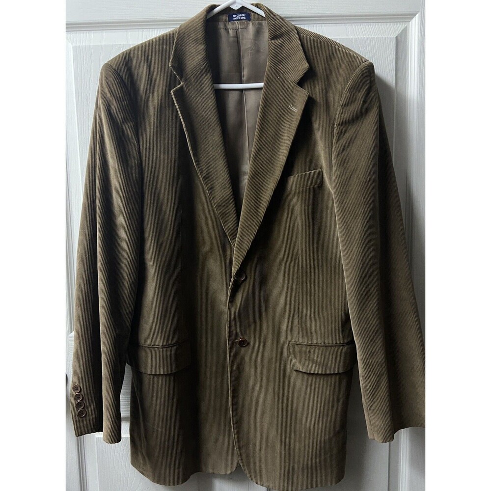 Meeting Street Blazer Corduroy Jacket Men's Size 44L Brown Two Button